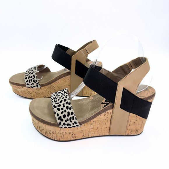 OTBT Bushnell Desert Leopard Wedge Platform Cork Sandals Size 10M NWOB - Picture 6 of 15